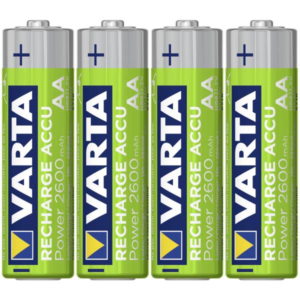1x4 Varta Rechargeable Accu AA NiMH 2600 mAh Mignon