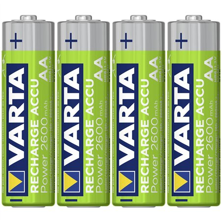 1x4 Varta Rechargeable Accu AA NiMH 2600 mAh Mignon