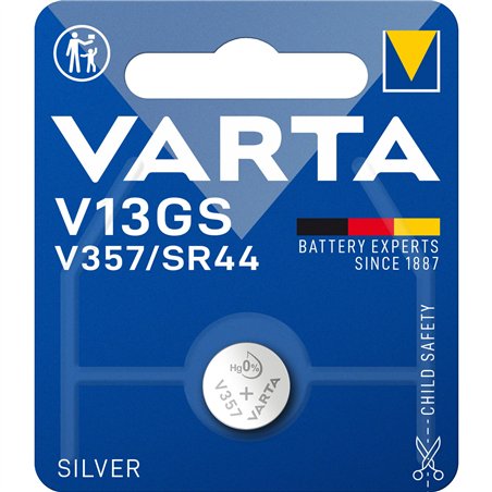 1 Varta V13GS/V357/SR44 argento Coin 04176 101 401