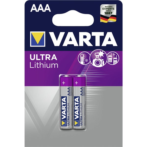 1x2 Varta Lithium Micro AAA LR 03