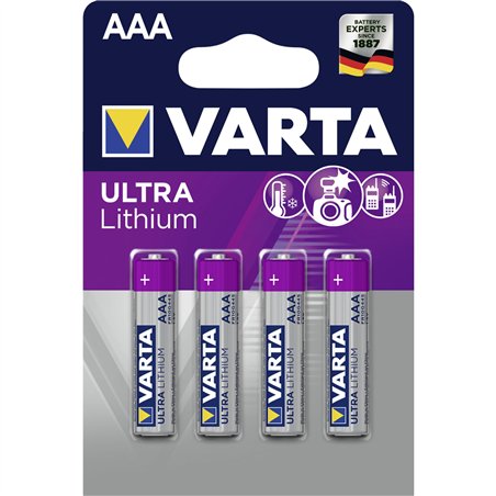 1x4 Varta Lithium Micro AAA LR 03