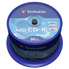 1x50 Verbatim Data Life Plus CD-R 80, 52x Speed, Spindel