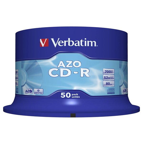 1x50 Verbatim Data Life Plus CD-R 80, 52x Speed, Spindel