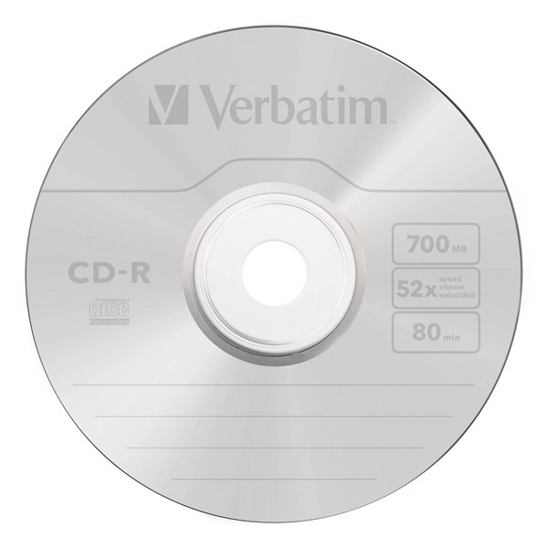1x25 Verbatim Data Life Plus CD-R 80, 52x Speed, Spindel