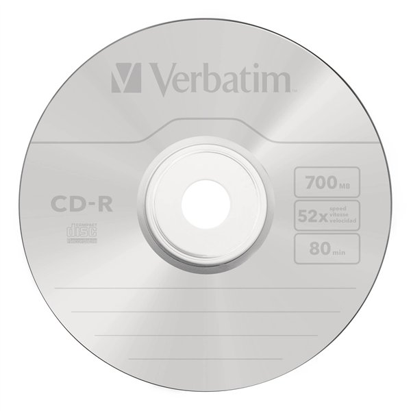 1x10 Verbatim Data Life plus CD-R 80 / 700MB, 52x Speed JC