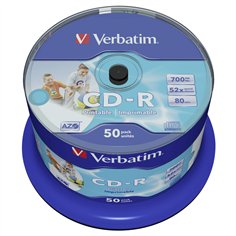 1x50 Verbatim CD-R 80 / 700MB 52x Speed wide printable generic