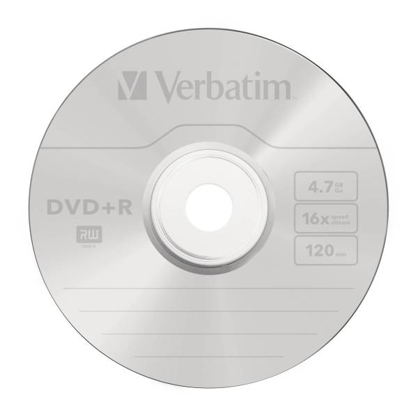 1x25 Verbatim DVD+R 4,7GB 16x Speed, opaco argento