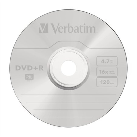 1x25 Verbatim DVD+R 4,7GB 16x Speed, opaco argento