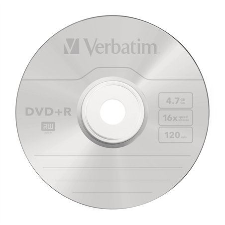 1x10 Verbatim DVD+R 4,7GB 16x Speed, opaco argento Cakebox
