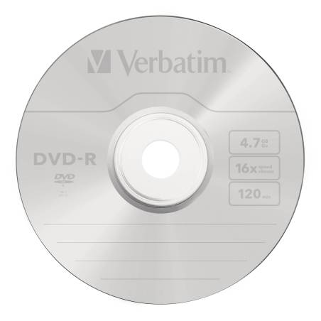 1x10 Verbatim DVD-R 4,7GB 16x Speed, opaco argento Cakebox