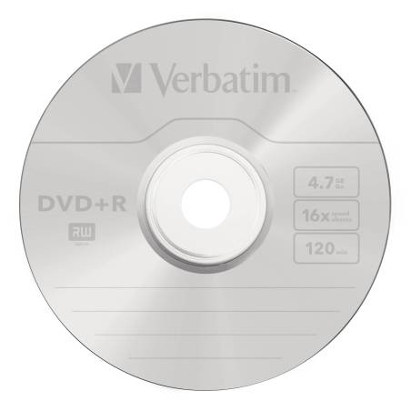 1x50 Verbatim DVD+R 4,7GB 16x Speed, opaco argento