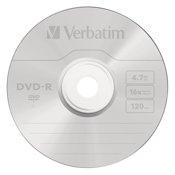 1x5 Verbatim DVD-R 4,7GB 16x Speed, Jewel custodia