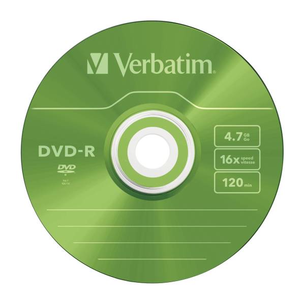 1x5 Verbatim DVD-R 4,7GB Colour 16x Speed, Slim custodia