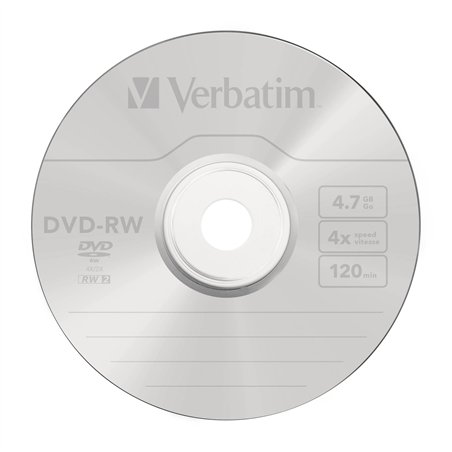 1x5 Verbatim DVD-RW 4,7GB 4x Speed, Jewel custodia