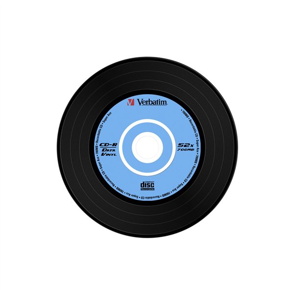 1x10 Verbatim CD-R 80 / 700MB 52x Speed, Vinyl Surface, Slim