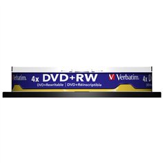 1x10 Verbatim DVD+RW 4,7GB 4x Speed, opaco argento Cakebox 2
