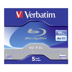 1x5 Verbatim BD-R Blu-Ray 50GB 6x Speed, bianco blu Jewel Case 2