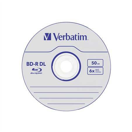 1x10 Verbatim BD-R Blu-Ray 50GB 6x Speed, bianco blu Cakebox