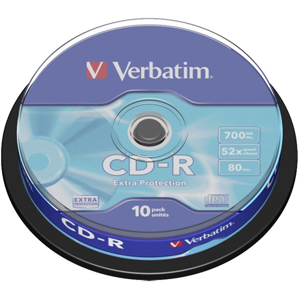 1x10 Verbatim CD-R 80 / 700MB 52x Speed Extra Protection CB