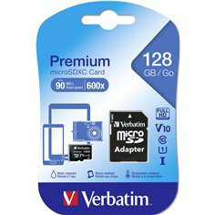 Verbatim microSDXC         128GB Class 10 UHS-I incl adatt. 44085