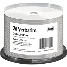 1x50 Verbatim DVD-R 4,7GB 16x wide printable NON-ID