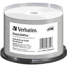 1x50 Verbatim DVD+R Double Layer 8x Speed 8,5GB thermal printable