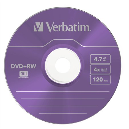 1x5 Verbatim DVD+RW 4,7GB 4x Speed Colour Surface Slimcase