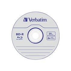 1x25 Verbatim BD-R Blu-Ray 25GB 6x Speed Datalife No-ID Cakebox 2