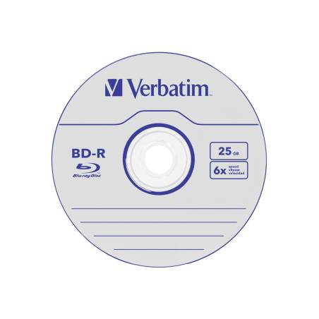 1x25 Verbatim BD-R Blu-Ray 25GB 6x Speed Datalife No-ID Cakebox