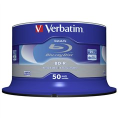 1x50 Verbatim BD-R Blu-Ray 25GB 6x Speed Datalife No-ID Cakebox 2