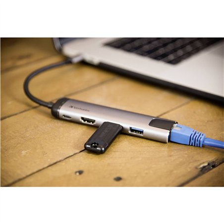 Verbatim USB-C adatt. USB 3.1 GEN 1 USB 3.0 + 2 HDMI RJ45