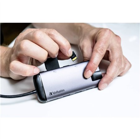 Verbatim USB-C Multiport Hub USB 3.0 HDMI Ethernet SD/microSD