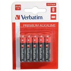 1x10 Verbatim batterie alcaline Micro AAA LR 03            49874