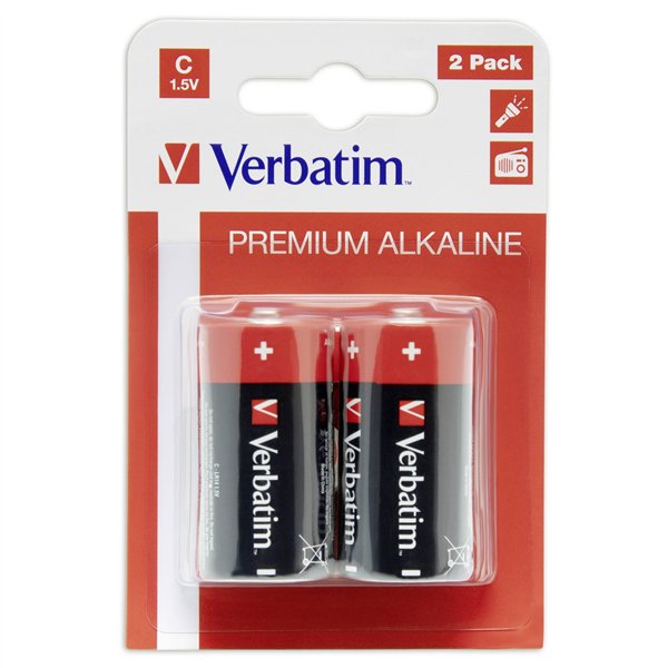 1x2 Verbatim batterie alcaline Baby C LR 14               49922