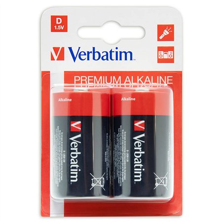 1x2 Verbatim batterie alcaline Mono D LR 20               49923