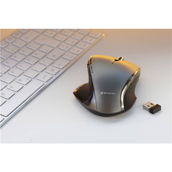 Verbatim Wireless Desktop Mouse Deluxe 8 pulsanti LED blu  49041
