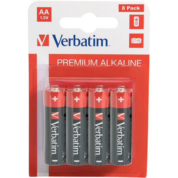 1x8 Verbatim batterie alcaline Mignon AA LR6              49503
