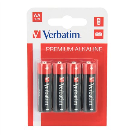 1x4 Verbatim Alkaline Batterie Mignon AA LR6