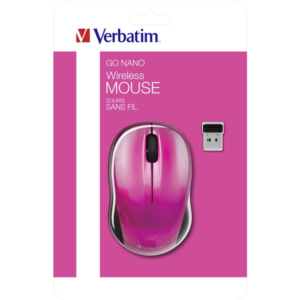 Verbatim Go Nano Wireless Mouse rosa intenso         49043