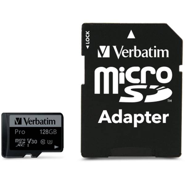 Verbatim microSDXC Pro     128GB Class 10 UHS-I incl adatt.