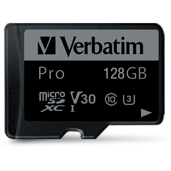 Verbatim microSDXC Pro     128GB Class 10 UHS-I incl adatt.