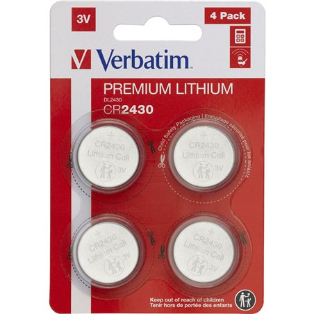 1x4 Verbatim CR 2430 Lithium Batterie           49534