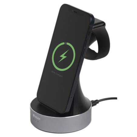 Verbatim WCS-02 alluminio 2-in-1 Qi Wireless+Apple Watch Charger
