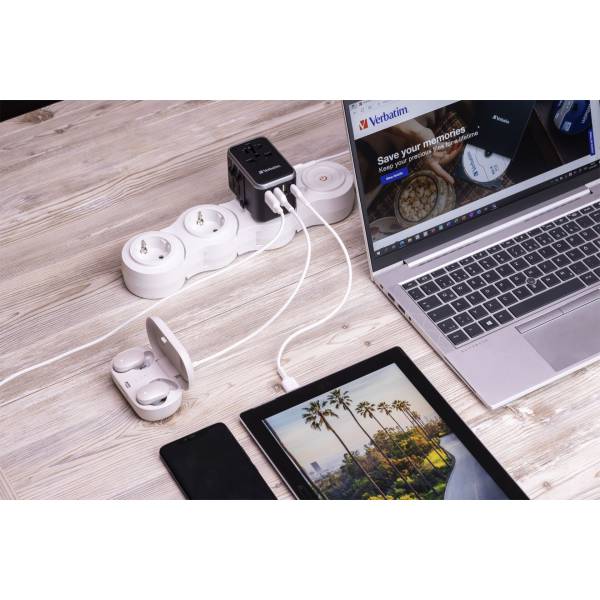 Verbatim Uni.Travel Adapt.UTA-04 USB-C 61W 2xUSB-C 3xUSB-A  49546