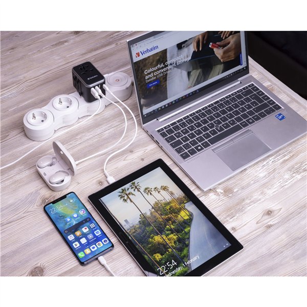 Verbatim Uni.Travel Adapt.UTA-04 USB-C 61W 2xUSB-C 3xUSB-A  49546