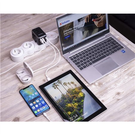 Verbatim Uni.Travel Adapt.UTA-04 USB-C 61W 2xUSB-C 3xUSB-A  49546