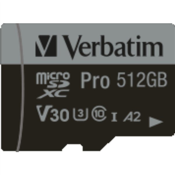 Verbatim microSDXC Pro     512GB Class 10 UHS-I incl adatt.
