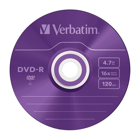 20x5 Verbatim DVD-R 4,7GB Colour 16x Speed, Slim custodia