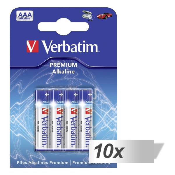 10x4 Verbatim batterie alcaline Micro AAA LR 03            49920