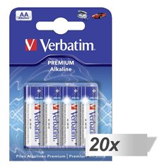 20x4 Verbatim batterie alcaline Mignon AA LR6              49921